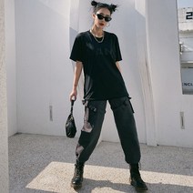 포플러앤씨 여성용 하이엔 카고 팬츠