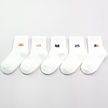 설레발 아동용 냥이 데일리 양말 5족 세트