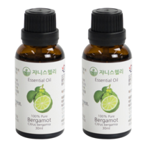 쟈니스헬리 아로마 에센셜 베르가못 오일, 30ml, 2개