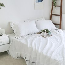 까사베르데 리플 스몰 프릴 여름 홑이불+ 베개커버 세트