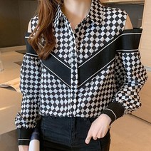 어썸풀 포시니 체크 블라우스