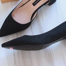르본디 여성용 수제화 스틸레토 스웨이드 사이드 오픈 구두 4cm