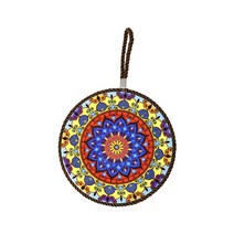 코쿼드 손잡이 원형 도자기 타일 냄비받침대 미니도마 폴란드스타일, D(아라비안),, 1개