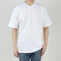 앰엔디 남성용 오버핏 브이넥 반팔 티셔츠
