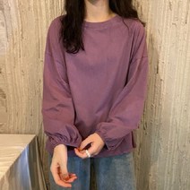 안다로미 여성용 퍼프소매밴딩 라운드티