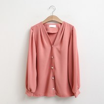 여성용 러블리 셔링 실키 블라우스 #49193