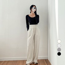 밀키버터 여성용 커버밴딩 와이드 트레이닝 팬츠 숏
