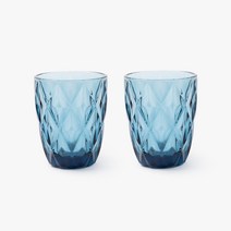 쓰임 티만티 글라스 잔 270ml, 클리어 블루, 2개