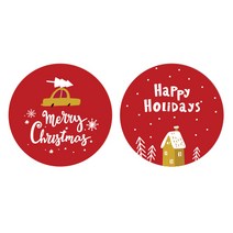 인디케이 크리스마스 홀리데이 산타 원형 스티커 2종 x 90p, 혼합색상, 1세트