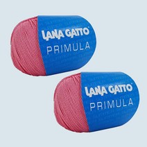 라나가또 프리뮬라 비스코스 마코 면사 혼합 고급 여름 뜨개실 2p, 6559 크렌베리, 158m, 2개