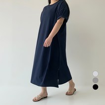 102102 여성용 빅사이즈 루즈핏 반팔 롱 원피스