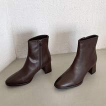 파이 여성용 옆지퍼 미들굽 하이앵클부츠 5cm LG_0020