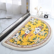 위더홈 힐링 가든 하프문 발매트, 옐로우