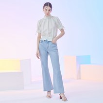 률앤와이 SECONDLETTER 여성용 세미 부츠컷 데님 팬츠