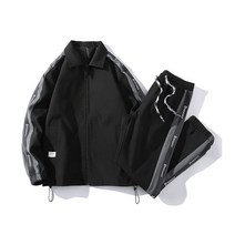 아울스 남성용 컴포트 배색 와이드 스포츠 트레이닝 상하의 세트 #D11