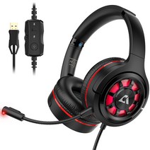 원미 7.1채널 스테레오 USB 게이밍 헤드셋, EG03, 올 블랙