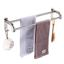 데일리프렌즈 스텐 더블 수건걸이 50 x 10.5 cm, 실버, 1개