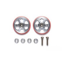 타미야 6 스포크 알루미늄 미니 사구 베어링 롤러 부품 세트 19mm 95513, 레드, 6세트