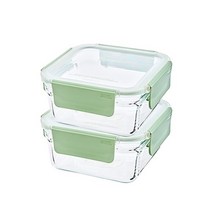 글라스락 퓨어 릴렉스 그린 정사각 1130ml, 2개, 단품