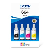 엡손 정품잉크 T664670, 검정, 청록, 노랑, 진홍, 1세트