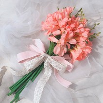 STUDIO201 봄 꽃 인테리어 프리지아 조화 번들 6p, 오렌지핑크