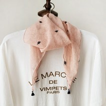 바비수 오덴 리프자수 삼각 태슬 스카프