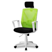 체어포커스 챔프 CMPW200 헤더형 의자, 화이트(바디) + 그린