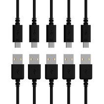 바나다 C타입 삼성 호환 고속충전 케이블 5p, 블랙, 1.5m