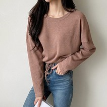 여성용 럽스 달리아 라운드넥 베이직 니트