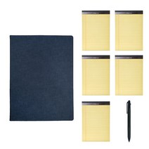 페이퍼랩 패드폴리오 A4 + 리갈패드 A4 50매 5p + 3색 볼펜, 패드폴리오(블루), 리갈패드(랜덤발송), 1세트