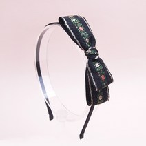 메르시밴드 여아용 릴리 자수 리본 머리띠