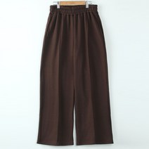 빼빼 여성용 기모 핀턱라인 밴딩 일자 와이드 팬츠