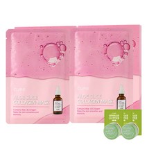 김정문알로에 라센스 로에 큐어 알로에 슬라이스 콜라겐 마스크팩 10p + 2X 크림 3.5g x 2p + 클렌져 2ml x 3p 세트, 1세트