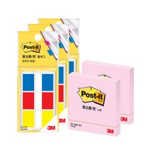 쓰리엠 포스트잇 플래그 분류용 필름 680-3KP 3p + 포스트잇 노트 654 2p 세트, 러블리핑크, 1세트