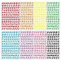 리훈 스르르 리무버블스티커 알파벳 어른체 대문자 비비드 8종 세트, 혼합색상, 1세트