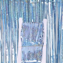 마켓에이 글로시 파티장식 은박 수술커튼 1 x 4 m, 스카이, 3개