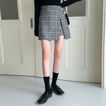 시크블랙 니키펠 체크 랩 미니 치마 바지 cpsk4822k28