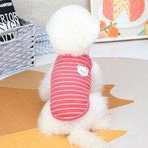 딩동펫 강아지 와플 곰패치 나시 티셔츠, 핑크