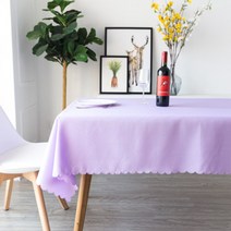더플로우컴퍼니 호텔 레스토랑 파티 분위기 내는 폴리 에스터 패브릭 식탁보, 라이트퍼플, 세로 1.4m x 가로 1.8m