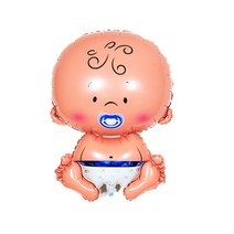 베이비샤워 남자아기 캐릭터 은박 풍선, 혼합색상, 1개