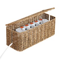 네이쳐리빙 데이지가든 라탄 멀티탭 정리함, 1개