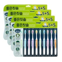 바른생활 좋은칫솔 초극세모, 10개입, 4개