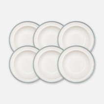 쓰임 레트로 라인 찬기 중, 빈티지블루, 6개