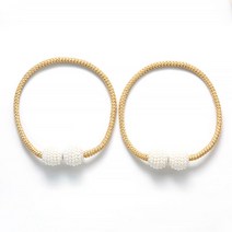 지앤와이 진주알 자석 커튼 타이백, 골드, 2개