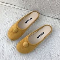 심플하고 깜찍한 요정 단추 단화 플랫슈즈