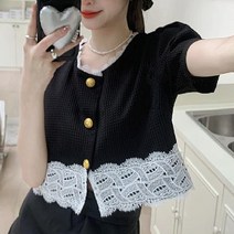 두봄 여성용 슬림핏 레이스 블라우스