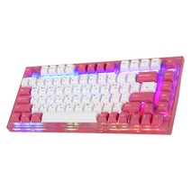 앱코 가스켓 마운트 RGB 교체축 기계식 게이밍 미니 키보드 리니어, 텐키리스, 로즈핑크, AG75