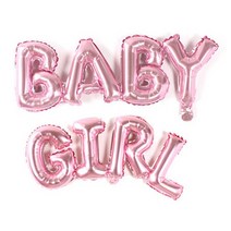 베이비샤워 파티 풍선 세트 BABY GIRL, 핑크, 1세트
