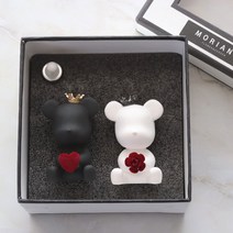 모리앤 차량용 크라운 베어 석고방향제 세트, 라벤다