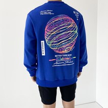 데일트 남자 프린팅 오버핏 맨투맨 티셔츠
